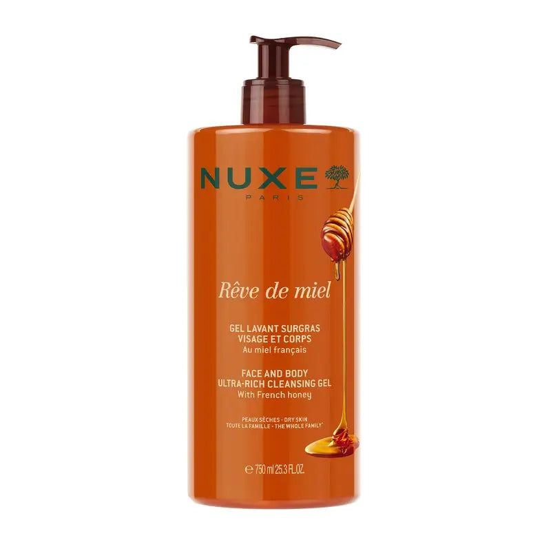 Nuxe Rêve de Miel Gel nettoyant visage et corps 750 ml