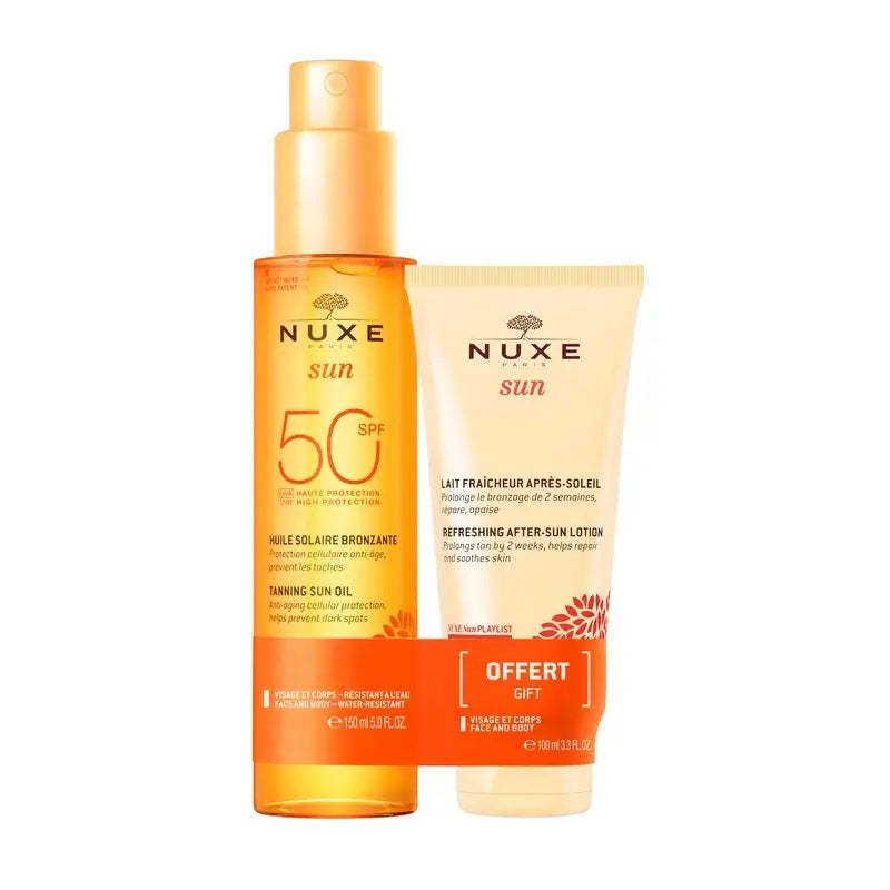 Nuxe Sun Tanning Oil Face and Body SPF 50 + Refreshing After Sun Milk 100ml