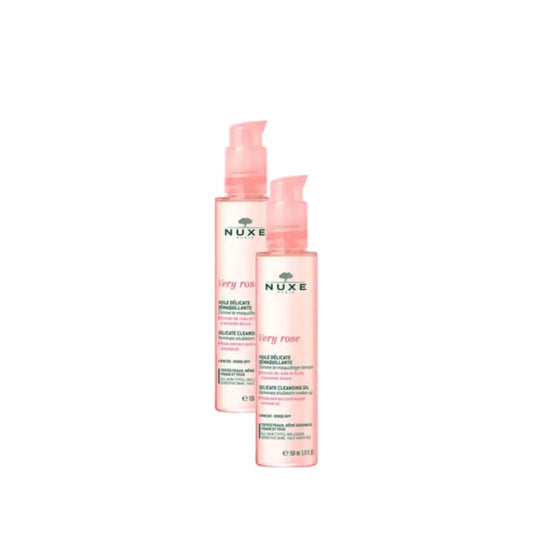 Nuxe Very Rose Huile Démaquillante Douce, lot de 2 x 150 ml