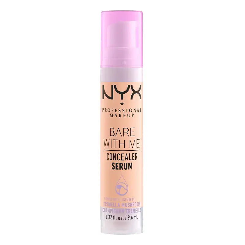 Nyx Bare With Me Serum Concelear, Shade Medium Vanilla. Formule végétalienne. Disponible en 12 nuances. 