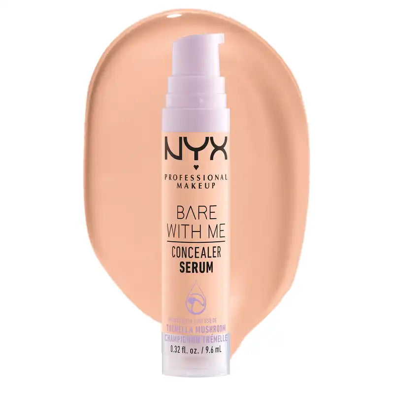Nyx Bare With Me Serum Concelear, Shade Medium Vanilla. Formule végétalienne. Disponible en 12 nuances. 