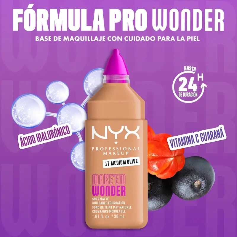 Nyx Cosmetics Make Em Wonder Fdt Medium Olive, 30 ml