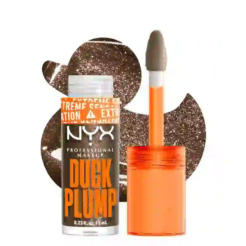 Nyx Duck Plump High Pigment Lip Gloss Volumising Gloss Glitter Brown 21 , 7 ml