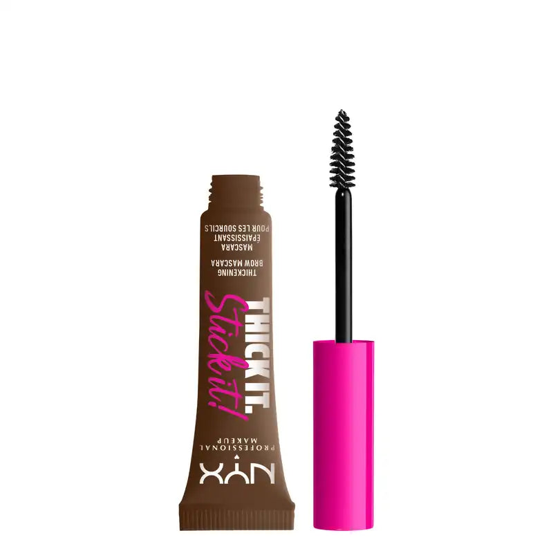 Nyx Thick It Stick It Mascara. Longue durée. Finition naturelle. Teinte brune, 7 ml