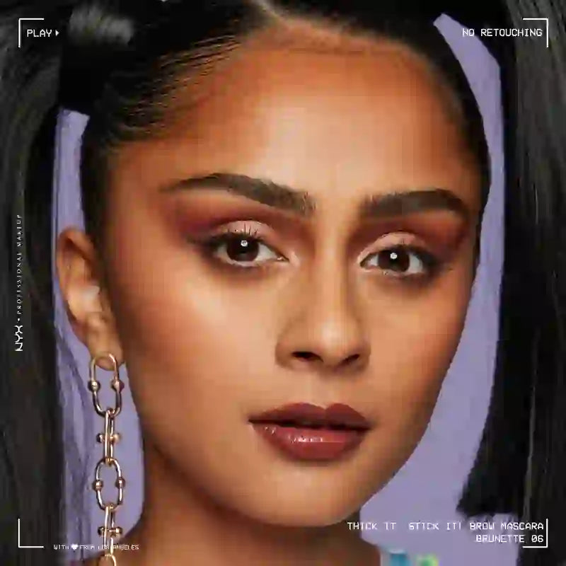 Nyx Thick It Stick It Mascara. Longue durée. Finition naturelle. Teinte brune, 7 ml