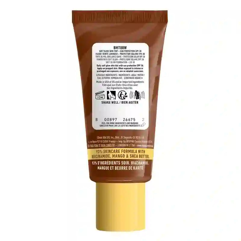 Nyx Skin Tint Buttermelt Glaze Soft Glow + Protection Spf/Fps 30 , 30 ml