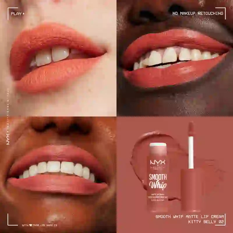 Nyx Smooth Whip Matte Lip Cream, rouge à lèvres liquide crémeux, mat, teinte Kitty Belly , 4 ml