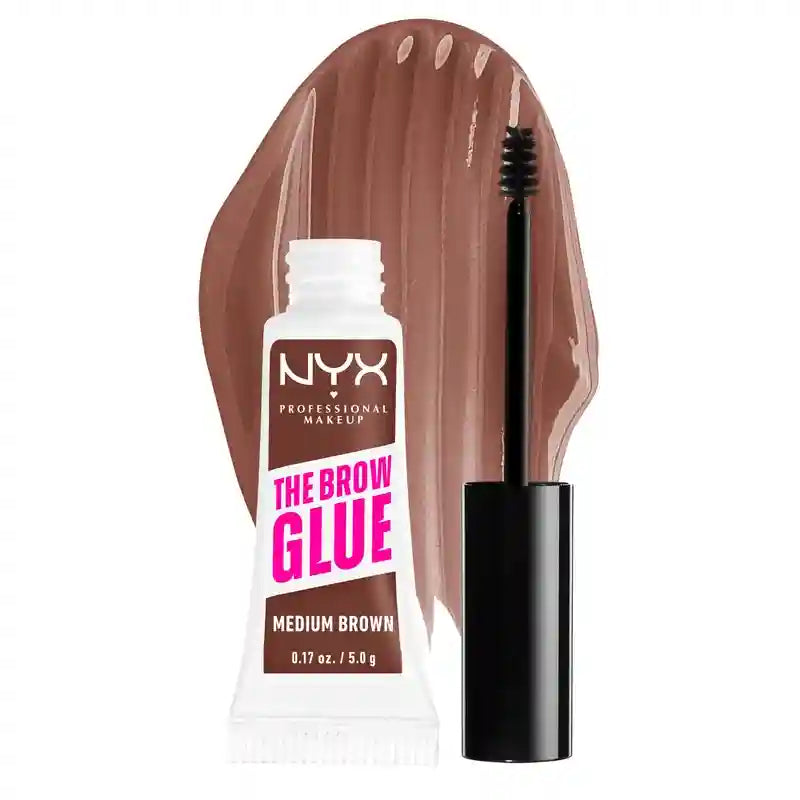 Nyx The Brow Glue, gel à sourcils longue durée, teinte 02 brun moyen, 5 gr