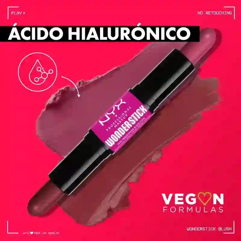 Nyx Wonder Stick Magenta. Fard à joues crème. Shade 04 Deep Magenta N Ginger , 1 pcs.