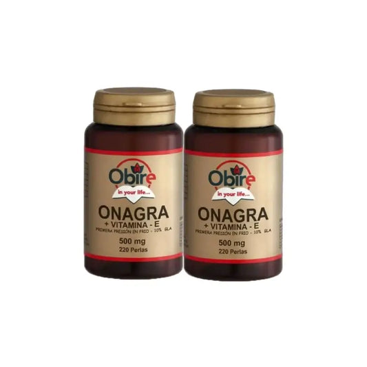 Obire Huile d'Onagara 500 mg, lot de 2 x 450 perles