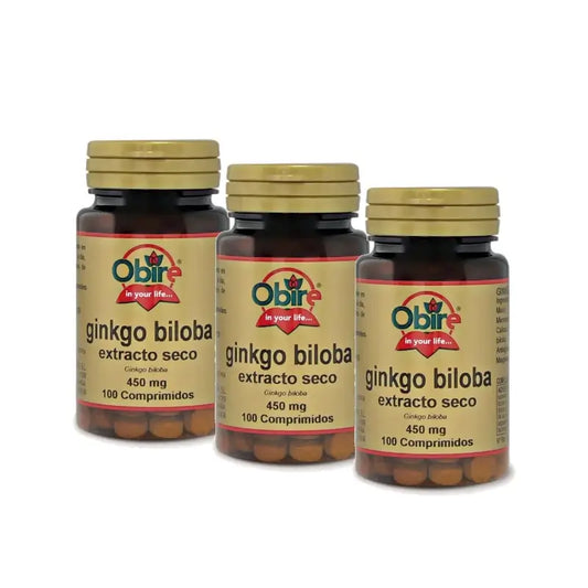 Obire Ginkgo Biloba, lot de 3 x 100 comprimés