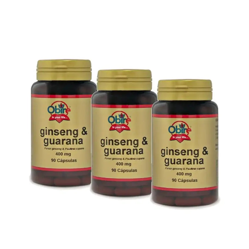 Obire Ginseng & Guarana, lot de 3 x 90 gélules