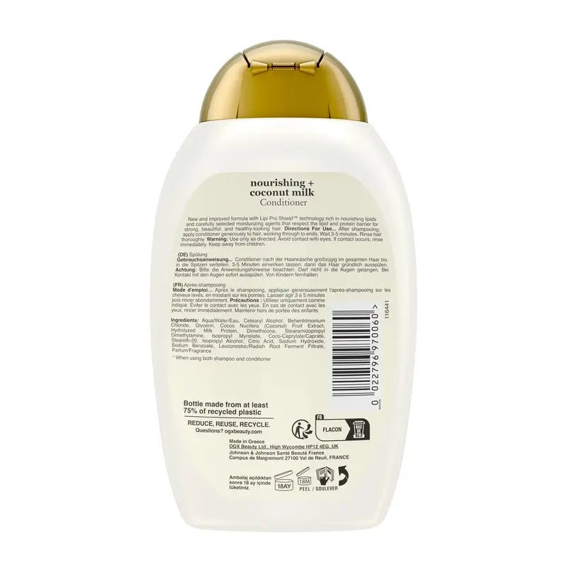 OGX Coconut Milk Conditioner, cheveux secs, 385 ml