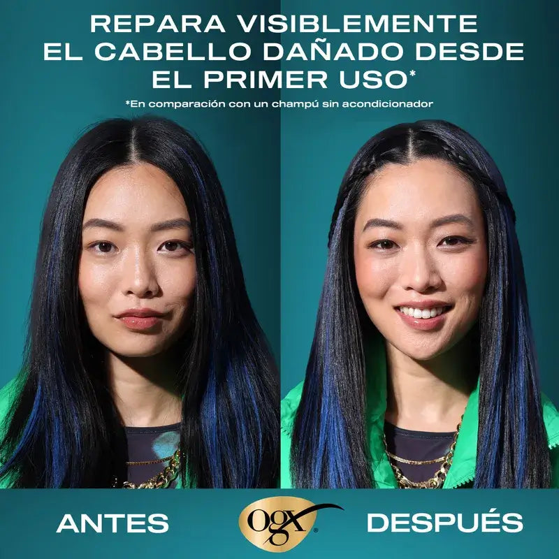 OGX Sulfate-Free Conditioner for Damaged Hair, Moroccan Argan Oil, Smoothes and Strengthens, 385 ml