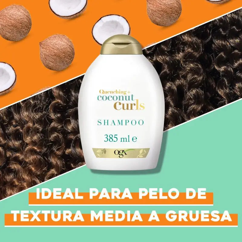 Ogx Shampooing à la noix de coco pour cheveux bouclés, 385 ml