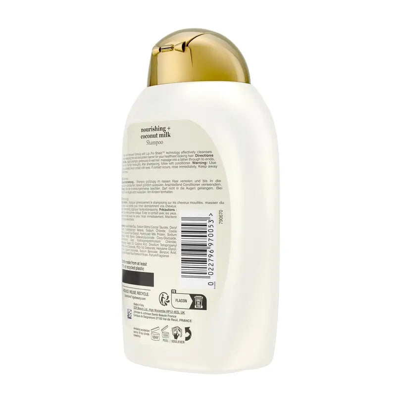 OGX Shampooing au lait de coco, cheveux secs, 385 ml