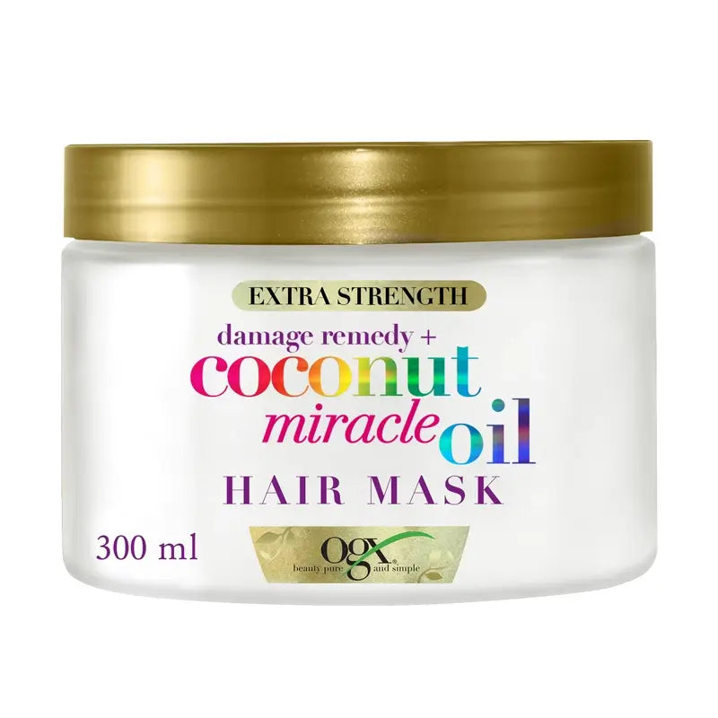 OGX Miracle Coconut Oil Hair Mask, répare et ravive les cheveux abîmés et fragiles, 168g
