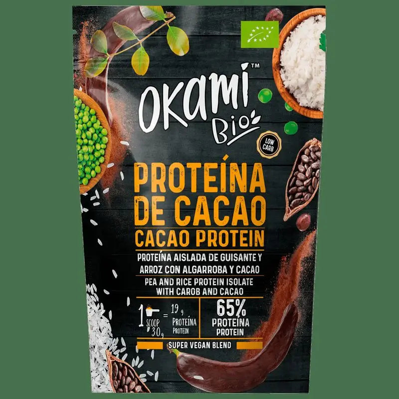 Okami Bio Pea Protein-Riz-Cacao-Algarr 500Gr. Bio