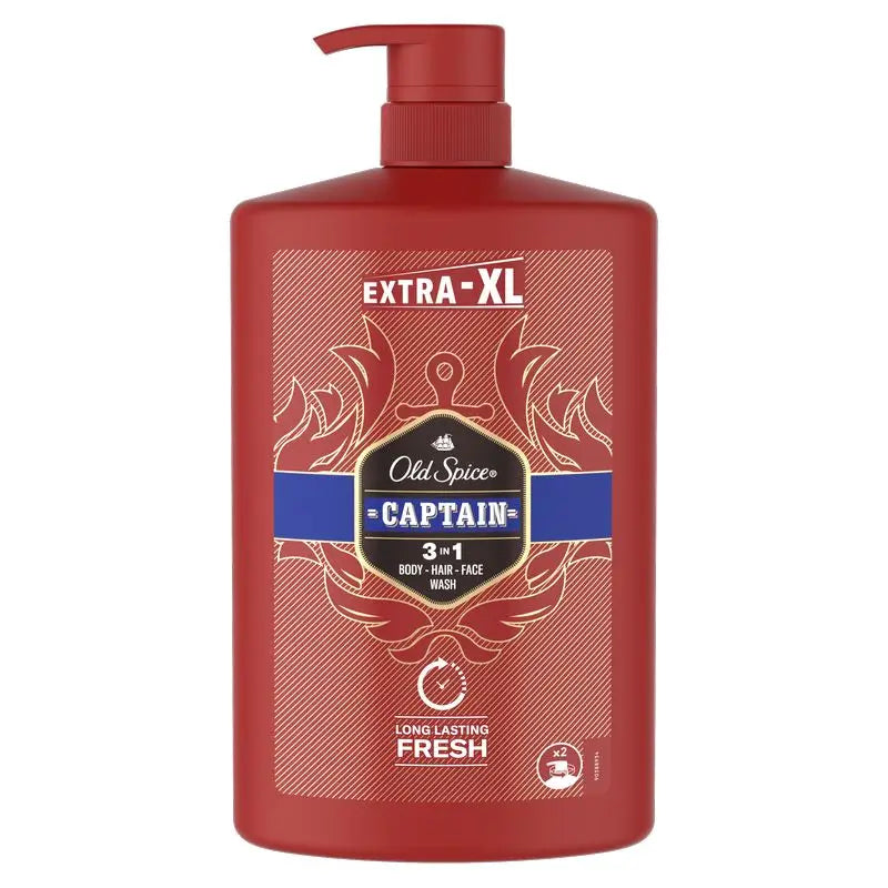 Old Spice Shampooing et Gel Douche Captain 1000Ml