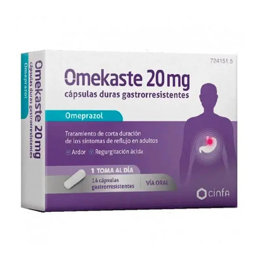Omekaste 20 mg Plaquette thermoformée, 14 gélules gastro-résistantes