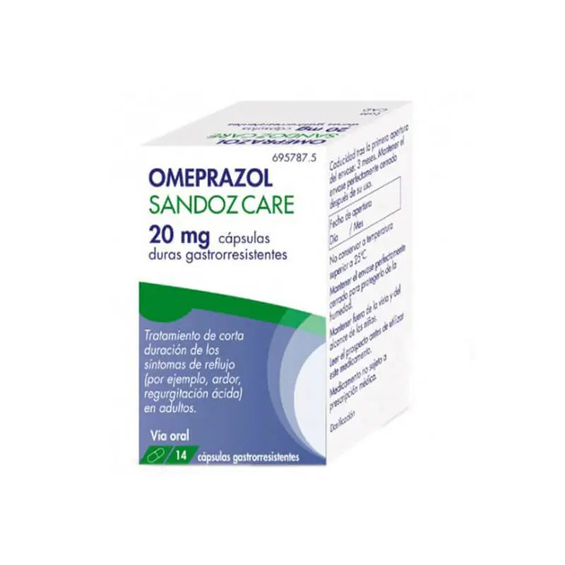 Omeprazole Sandoz Care Efg 20 mg, 14 Gastro-resistant Capsules
