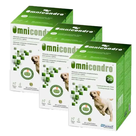 Omnicondro 20 Chondroprotecteur Chiens, Pack 3 x 60 Comprimés