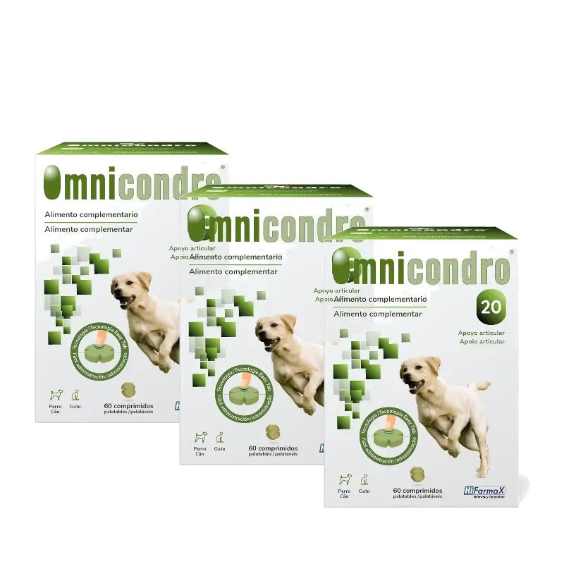 Omnicondro 20 Chondroprotecteur Chiens, Pack 3 x 60 Comprimés