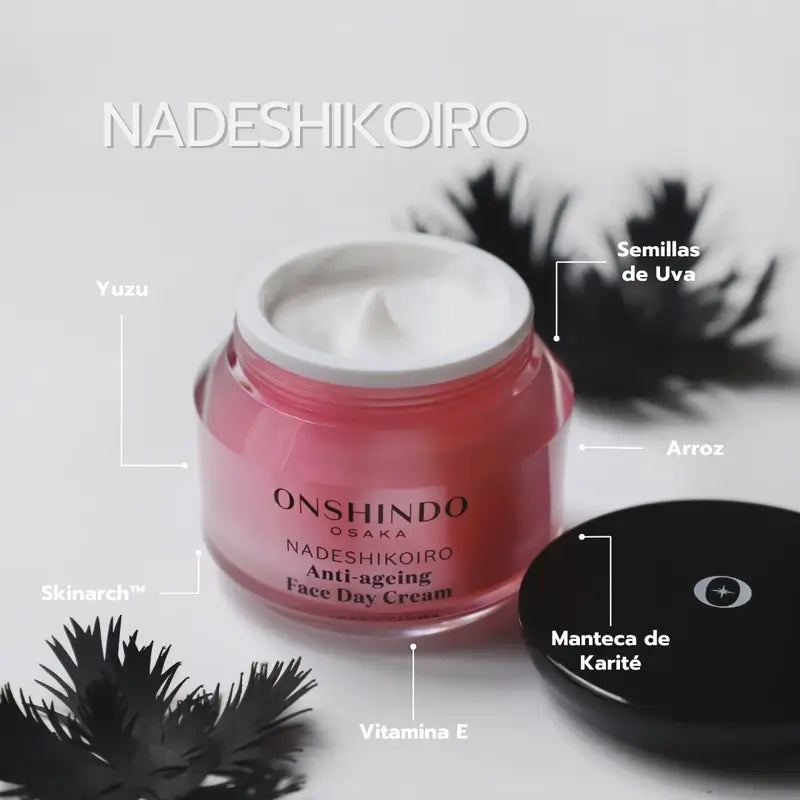 Onshindo Osaka Nadeshikoiro Crème de jour anti-âge pour peaux normales et mixtes, 50 ml