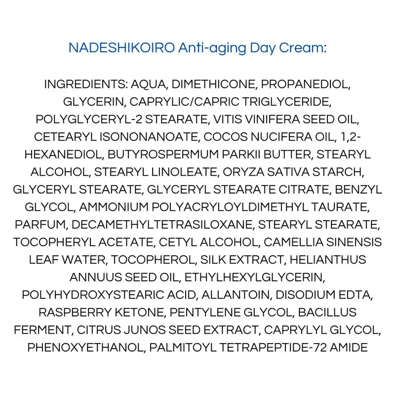 Onshindo Osaka Nadeshikoiro Crème de jour anti-âge pour peaux normales et mixtes, 50 ml