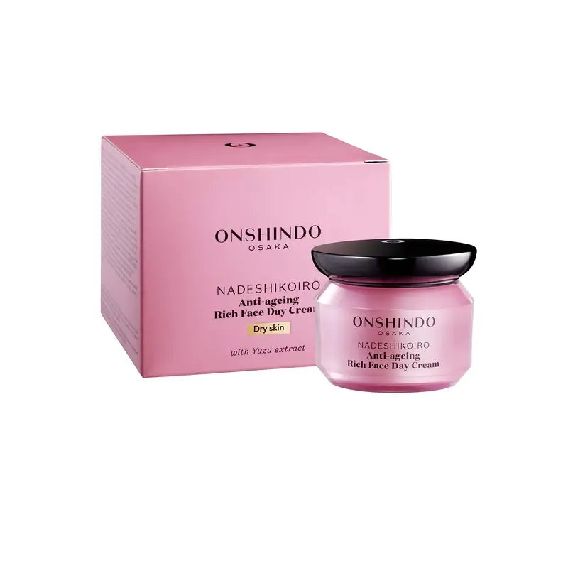 Onshindo Osaka Nadeshikoiro Crème de jour anti-âge pour peaux sèches, 50 ml