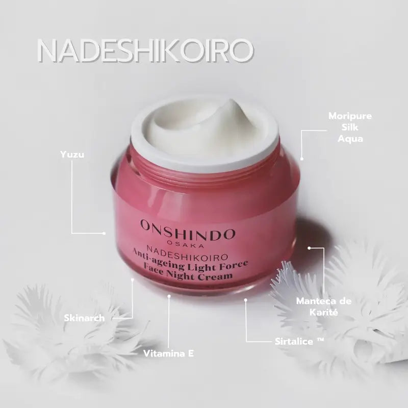 Onshindo Osaka Nadeshikoiro Crème de nuit anti-âge pour peaux normales et mixtes, 50 ml