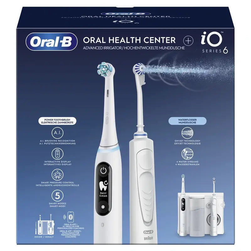 Centre dentaire Oral-B Braun avec irrigateur et brosse à dents électrique Oral-B Io6