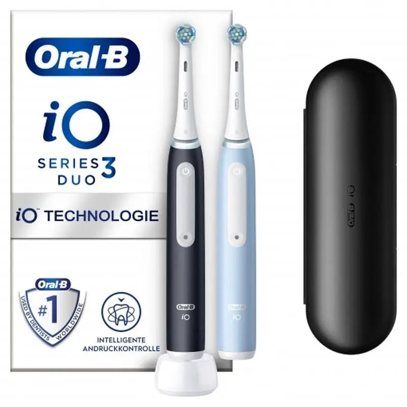 Oral-B Braun Brosse à dents électrique iO3s Duplo noir et bleu
