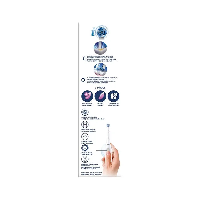 Brosse à dents électrique Oral B Braun Io2 White, 2 têtes de brossage, 1 paquet