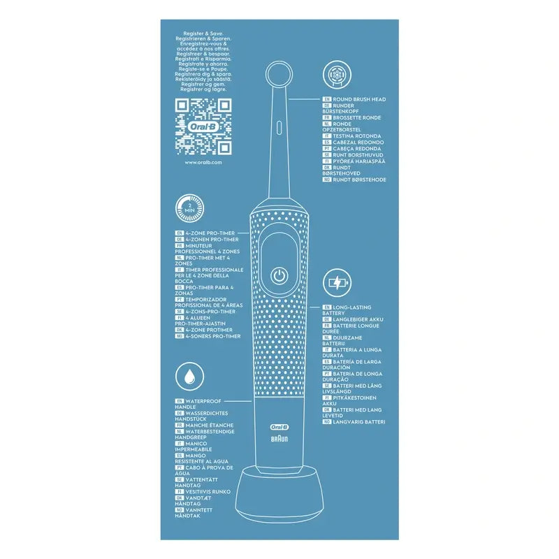 Oral-B Braun Brosse à dents rechargeable Braun Vitality Pro Bleu