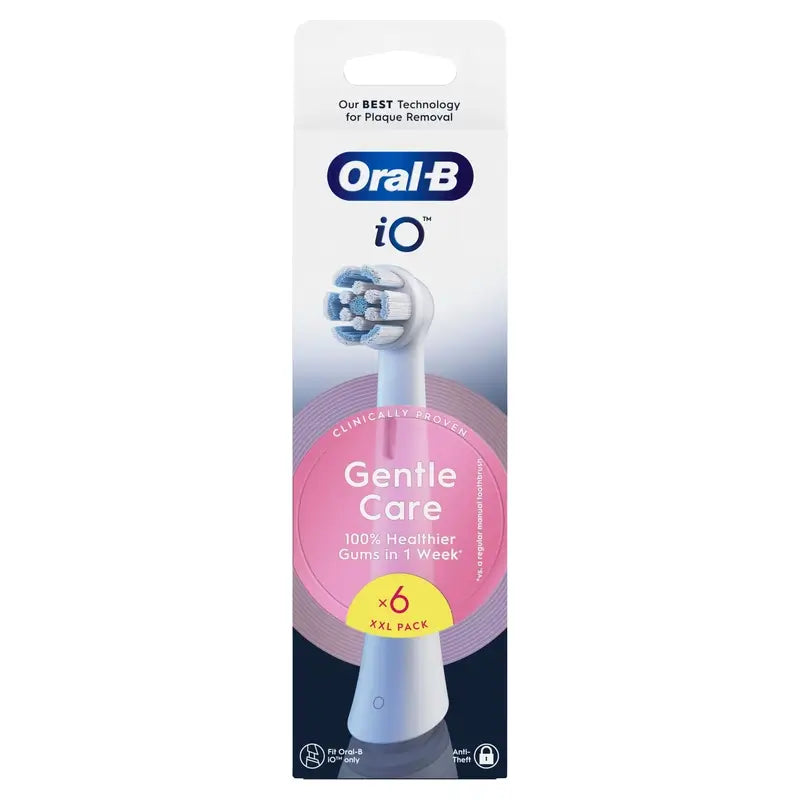 Oral-B Io Gentle Care Original Sensitive Gums Brosses rondes de remplacement, 6 pièces