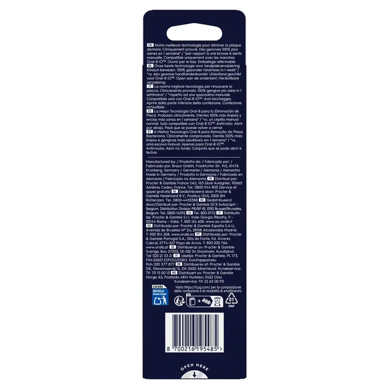 Oral-B Io Gentle Care Original Sensitive Gums Brosses rondes de remplacement, 6 pièces