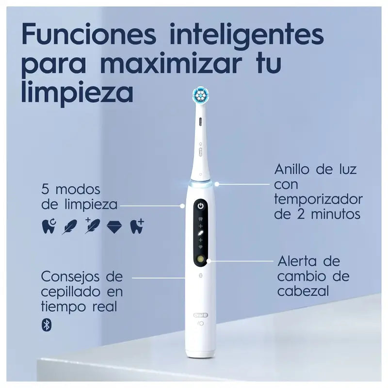 Oral-B Io 5 Brosse à dents électrique blanche, 2 têtes de brosse à dents