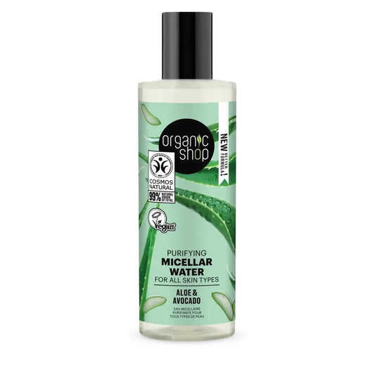 Organic Shop Eau micellaire purifiante pour tous types de peau Avocat et aloès Organic Shop, 150 ml