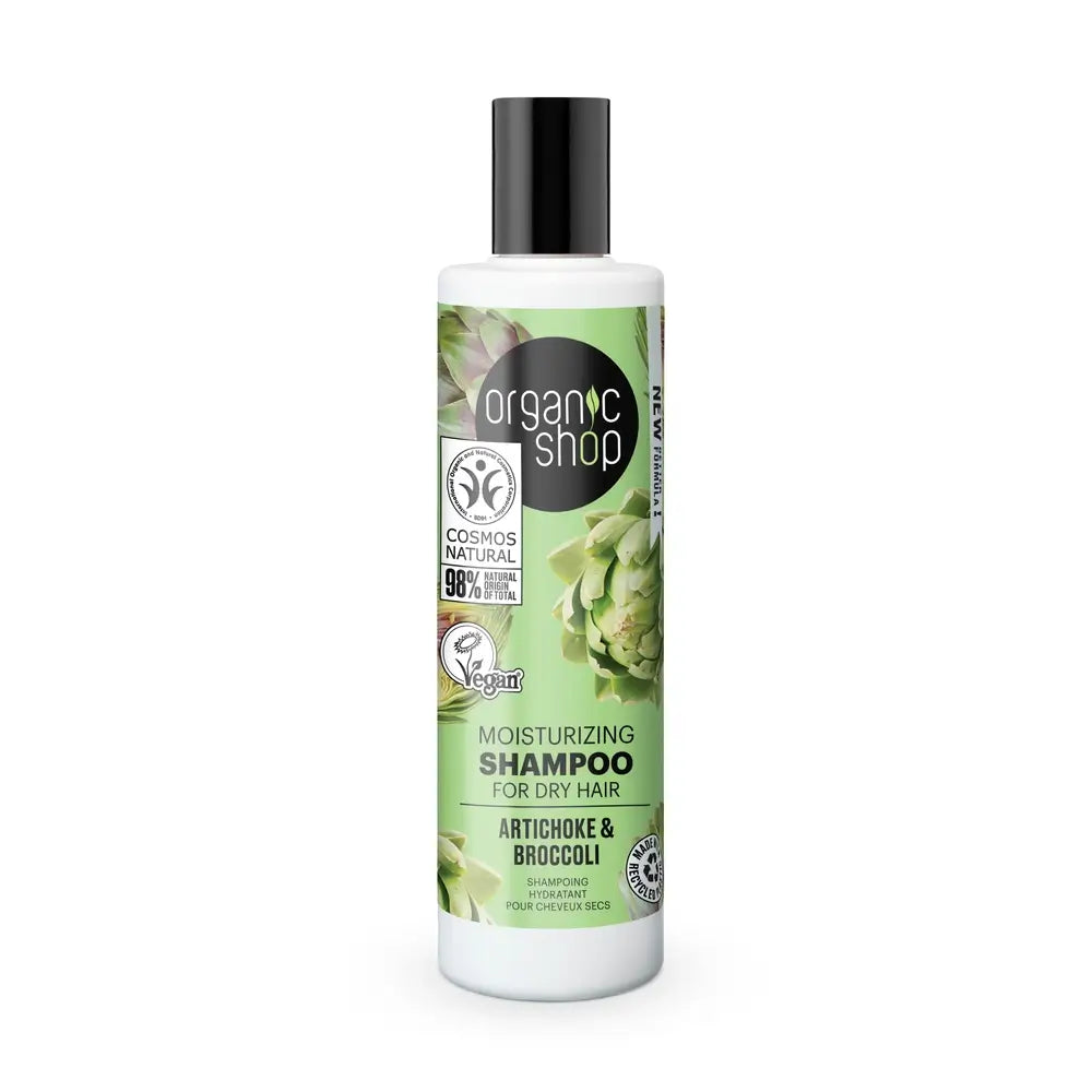 Organic Shop Organic Shop Shampooing hydratant pour cheveux secs à l'artichaut et au brocoli, 280 ml