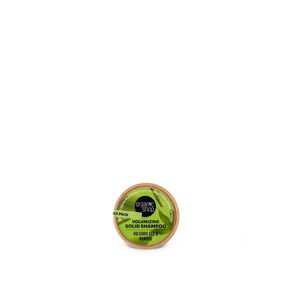 Organic Shop Shampooing Solide Volumateur Cendres Volcaniques & Bambou, 60 g