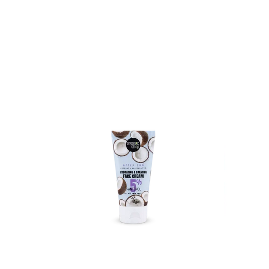 Organic Shop Crème hydratante et apaisante pour le visage Coconut Aftersun + Panthenol 5?%, 50 Ml