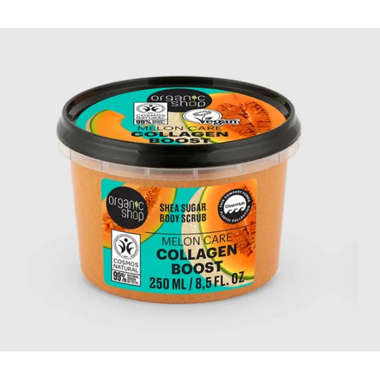 Organic Shop Gommage au melon et au karité à base de sucre et de collagène, 250 ml