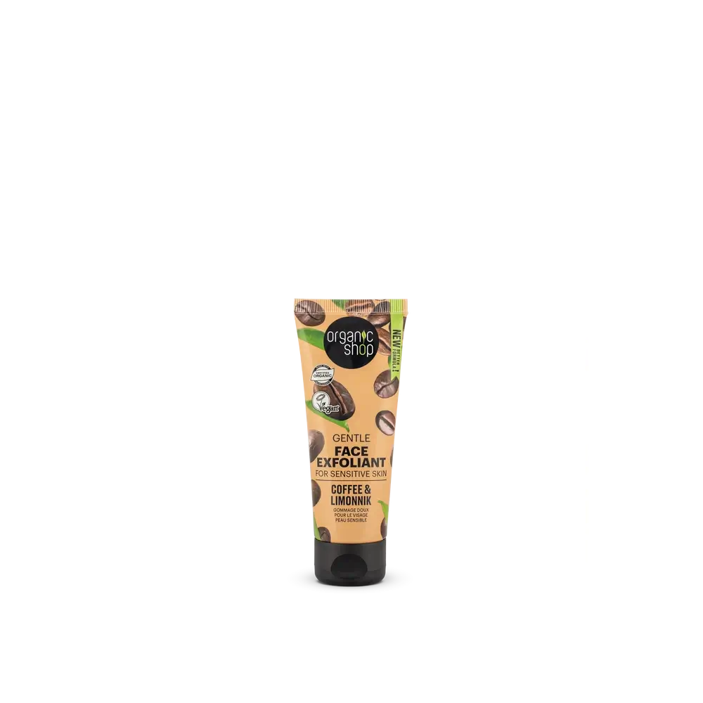 Organic Shop Gommage doux pour peaux sensibles au café et au schizandra, 75 ml