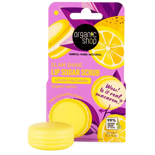 Organic Shop Fac Lemon Macaron Sugar Lip Scrub , 10 ml