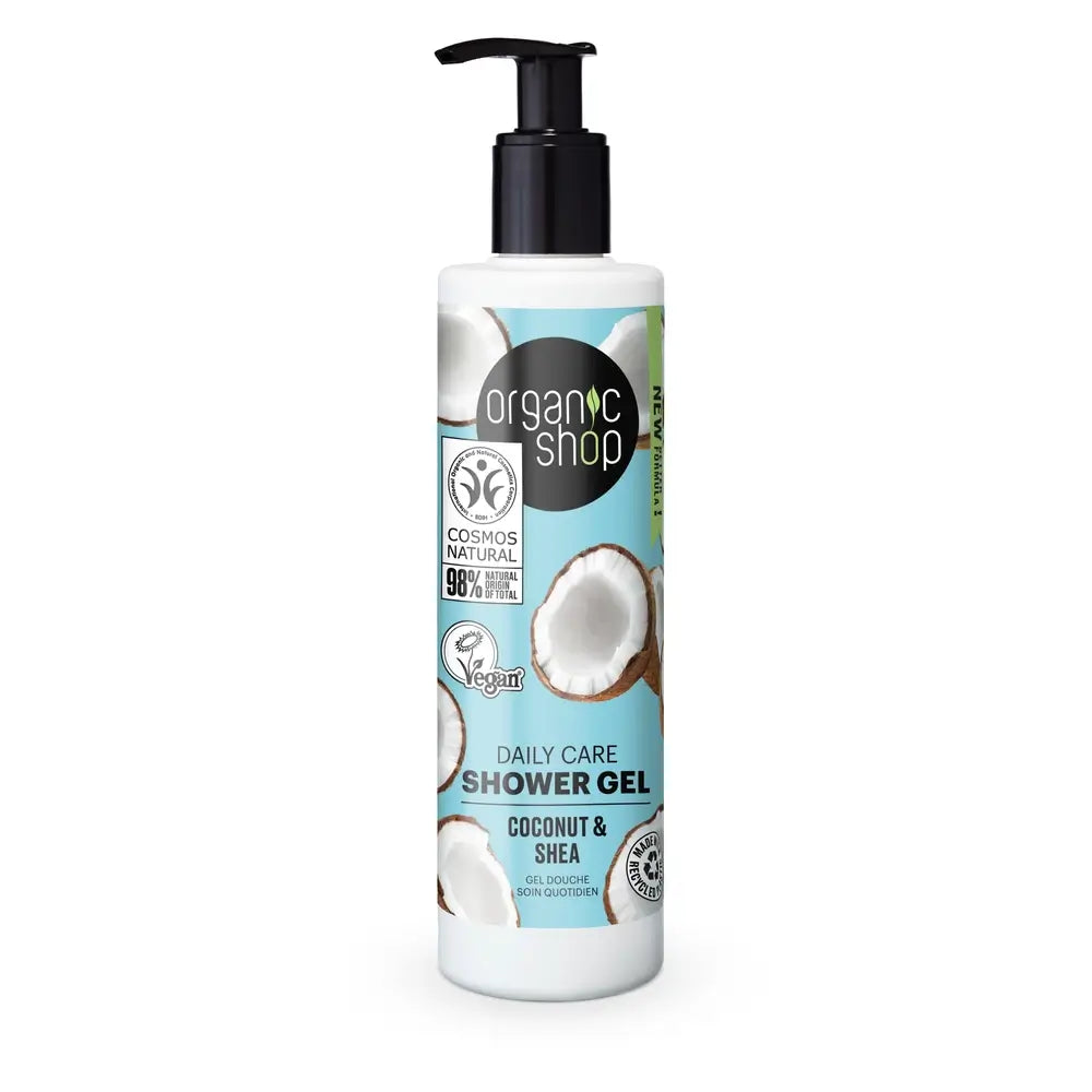 Organic Shop Organic Shop Gel douche soin quotidien à la noix de coco et au beurre de karité, 280 ml