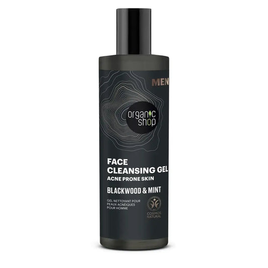 Organic Shop Organic Shop Gel nettoyant à l'écorce de chêne et à la menthe poivrée pour les peaux acnéiques, 200 ml