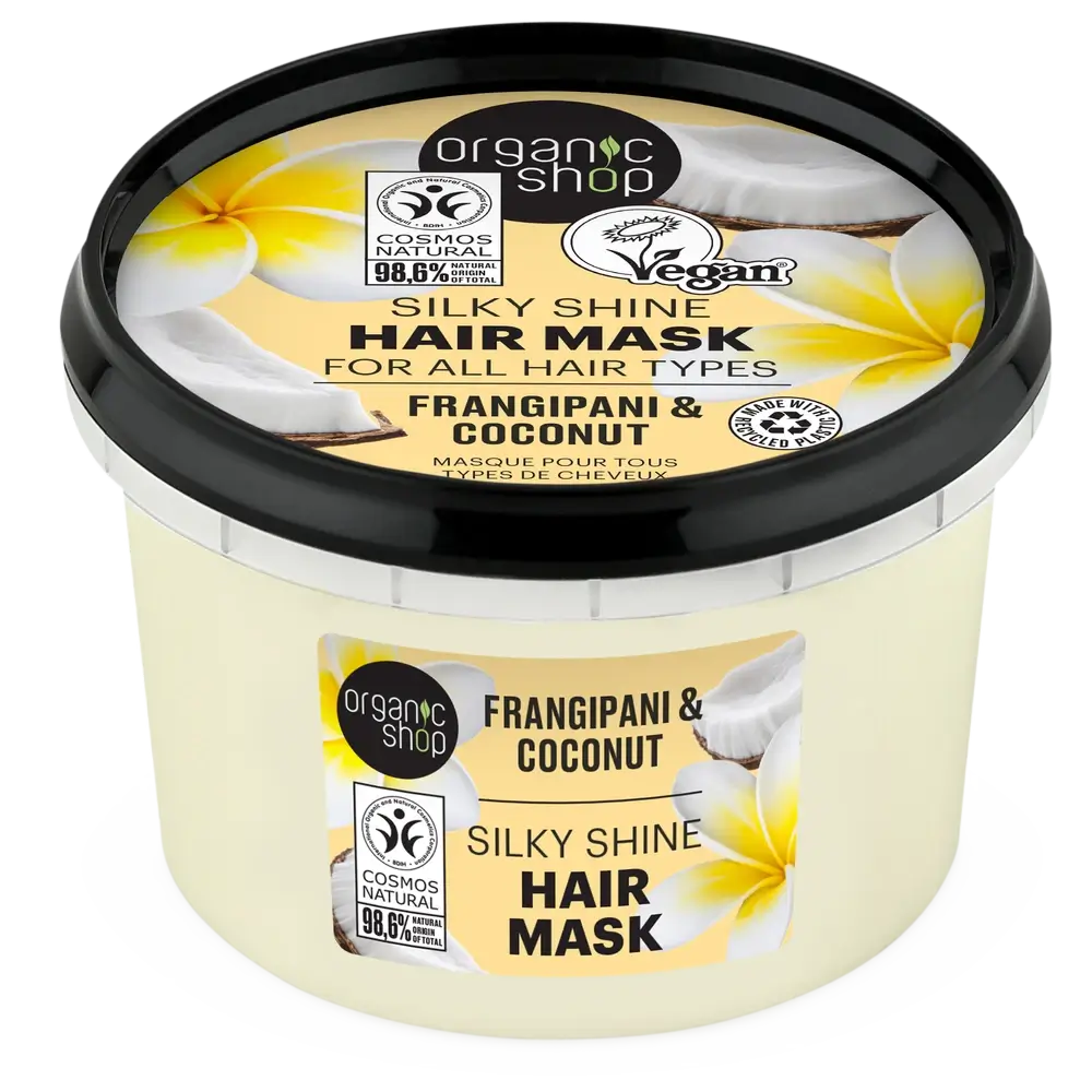 Organic Shop Masque pour tous types de cheveux Franchipan & Coconut, 250 Ml