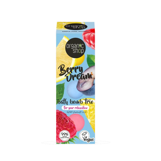 Organic Shop Trio de bombes de bain Berry Dream, 3 x 85 g