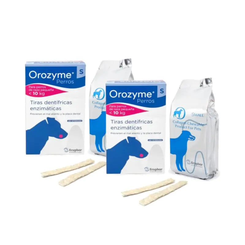 Orozyme Canine S - Bandelettes dentaires, lot de 2 x 24 bandelettes